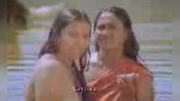 Damn Hot Desi Village Chicks Flashin' Tits While Bathin' Near Virgin Goat