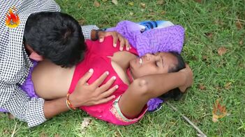 Bollywood Aunty Boob Press and Outdoor Romance Action